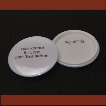Button 75 mm mit Anstecknadel